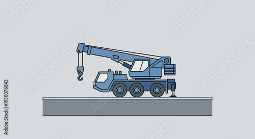 Mobile Crane On Site For Construction And Industrial Lifting