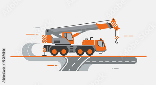 Mobile Crane Transporting Heavy Loads On A Construction Site