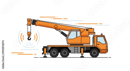 Mobile Crane Truck Construction Industrial Equipment Transportation Vehicle