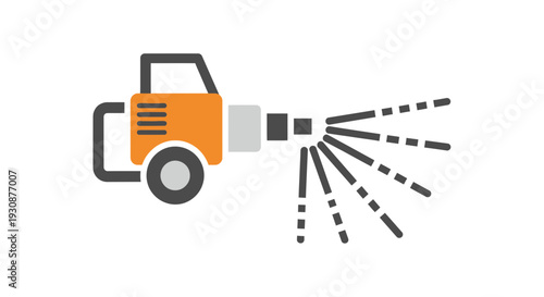 Mobile Pressure Washer Spraying Water for Cleaning Services