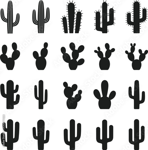 Massive collection of black silhouettes featuring farm animals wild wildlife marine life desert cactus meadow grass bats and business people