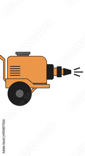 Mobile Sprayer And Atomizer For Agricultural Use In Flat Design Style