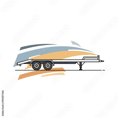 Modern Abstract Boat Trailer Illustration For Transportation Needs