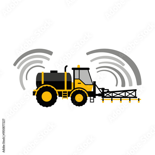 Modern Agricultural Sprayer Vehicle Icon Vector Art Showing Precision Farming Technology