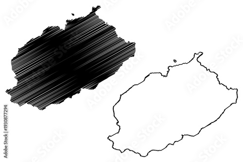 Osakishimo-jima island (Japan, East Asia, Japanese archipelago) map vector illustration, scribble sketch Osakishimojima map