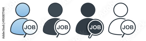 User Searching for Job Icon. Vector Illustration