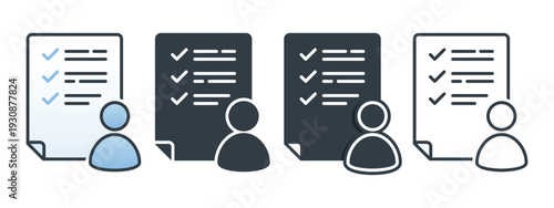 Task Checklist with Person Icon, User Task Manager and To Do List Management. Vector Illustration