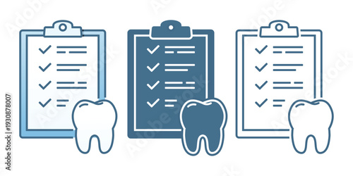 Dental Clinic Checkup Sign. Task Checklist with Teeth icon. Vector Illustration