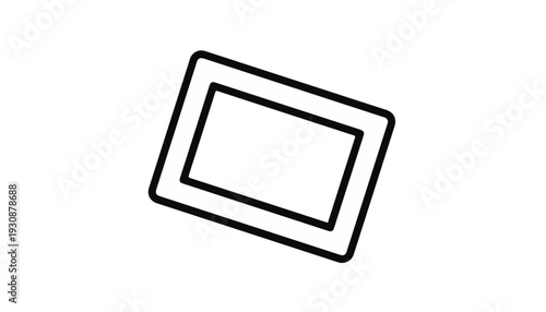 Geometric crooked picture frame outline for imperfection concept and art gallery exhibition promotion or Black Friday