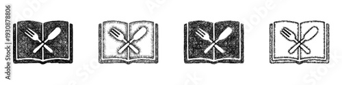 Sketch recipe book icon design set