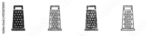 Sketch grater icon design set