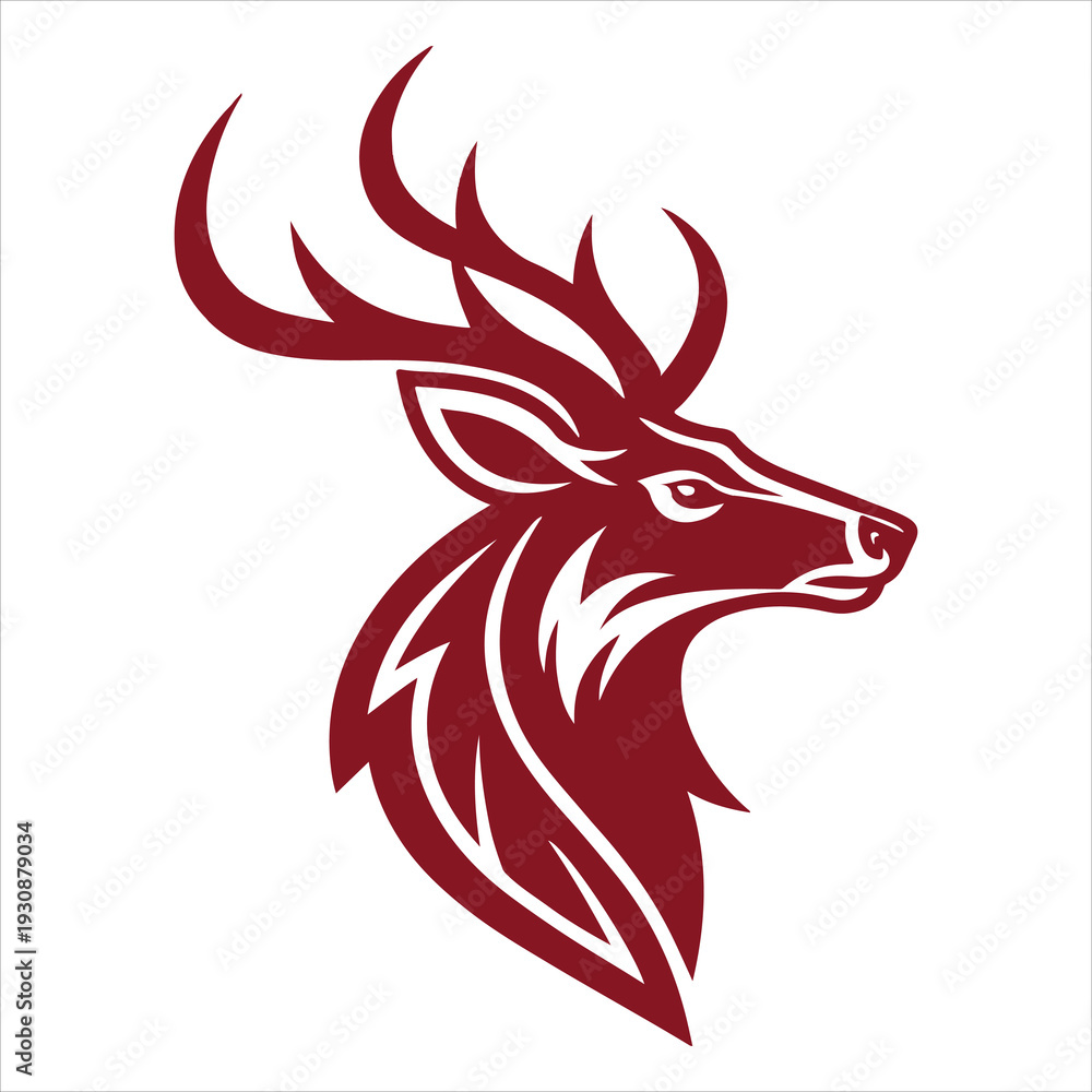 Obraz premium Deer head vector logo