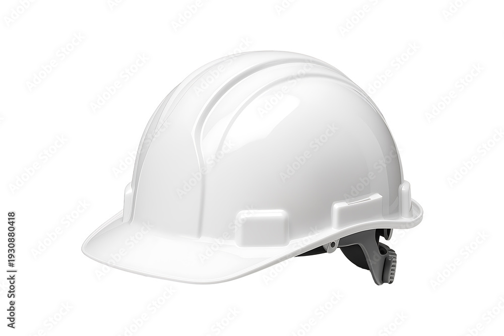 Fototapeta premium A realistic white safety helmet showcasing protective gear on transparent background