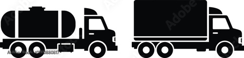 Tank Truck Cargo Truck Logistics Transport Icons