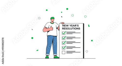 Making Plans For The New Year, Showing Resolutions And Achieving Goals With A Positive Outlook