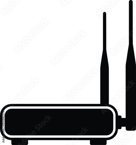 Wireless wifi router silhouette vector illustration isolated on white background for internet connection network technology high speed signal and telecommunications