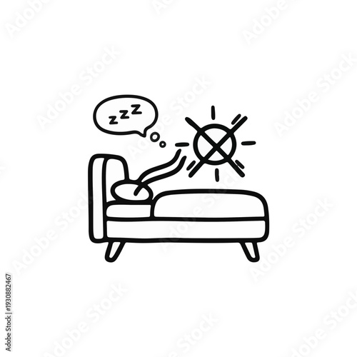 Minimalist sketch person refusing morning bed under covers sleep procrastination laziness work-life balance New Year