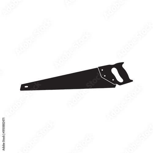 Black Hand saw silhouette vector illustration