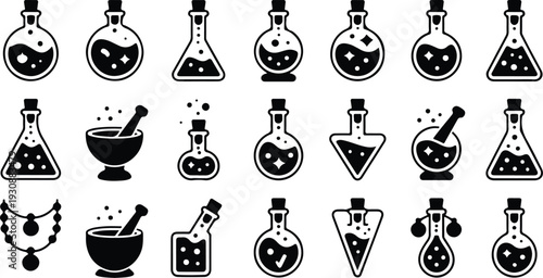Set of 20 laboratory icons vector