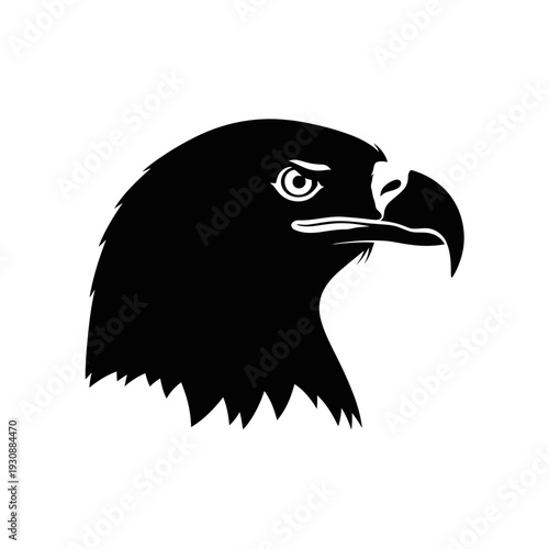 Stylized black eagle head silhouette icon showing fierce avian profile.