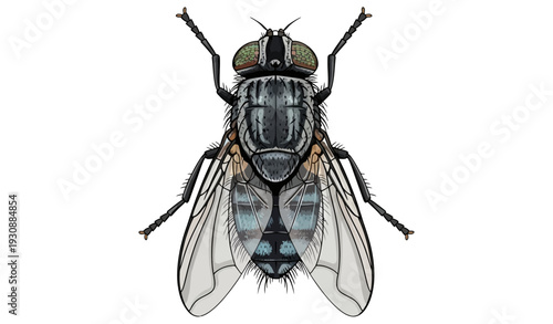 Fly realistic detailed vector illustration_26