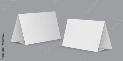 Table tent A5 mockup for showcasing products. Promotional setup for showcasing product or designs. 