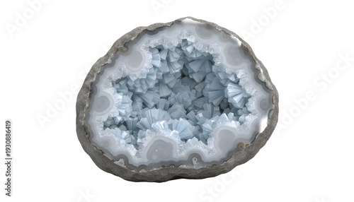 Stunning Geode Crystal Formation with Intricate Mineral Patterns and Natural Beauty.