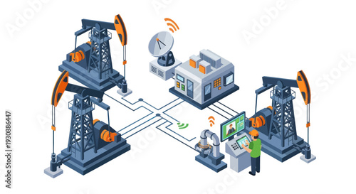 Oil and Gas Industry Automation with Remote Monitoring and Control System.