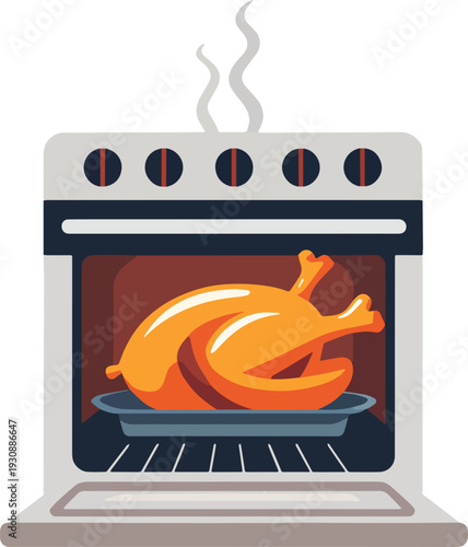 tacchino pollo al forno cotto da cuocere  vettoriale 