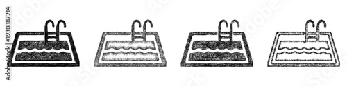 Sketch pool icon design set