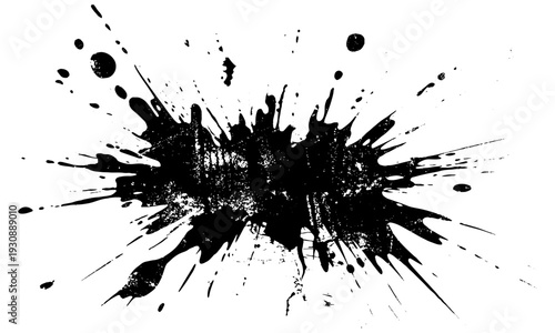 Wallpaper Mural A black ink splatter on white versatile backdrop for graphic design, wallpapers, backgrounds, artistic projects, or creative presentations. Torontodigital.ca