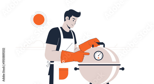 Man Preparing Barbecue On A Sunny Day