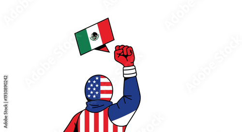 Mexican Symbolism of Freedom and Unity Celebrated by American Representational Figure