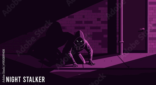 Mysterious Figure Lurking In The Shadows, Waiting In The Darkness Of The Night