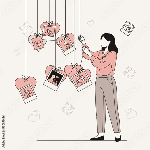 Nostalgic Moments Curated With Love Displayed On Heart Ornaments