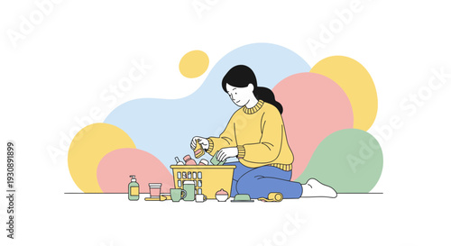 Organized Home Decluttering And Tidying Up Process Routine