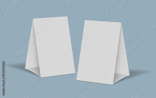 Table tent card mockup template menu frame on table