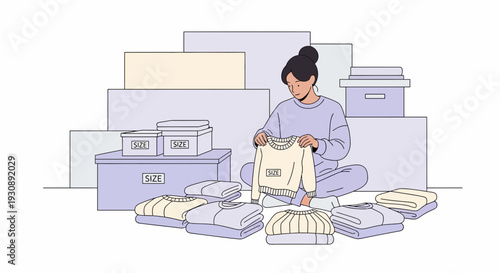 Organizing Clothing Into Labeled Storage Boxes