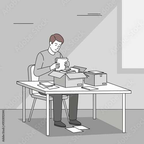 Organizing Documents With Boxes On A Table