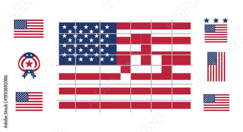 Patriotic American Flags Collection Graphics And Symbolism