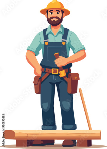 tutto fare spacca legna bosco vettoriale lavoratore che lavora il legno 