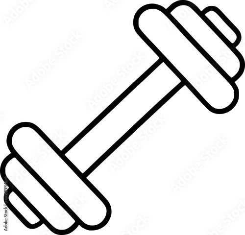Minimalist and clean vector outline of a barbell. Perfect for educational designs, posters, presentations, websites, social media, and learning materials.