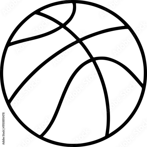 Minimalist and clean vector outline of a basket ball. Perfect for educational designs, posters, presentations, websites, social media, and learning materials.