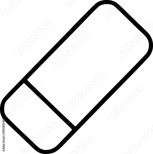 Minimalist and clean vector outline of an eraser. Perfect for educational designs, posters, presentations, websites, social media, and learning materials.