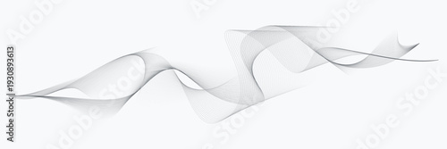 Vector abstract light lines wavy flowing dynamic isolated on white background for concept of AI technology, digital, communication, 5G, science, music.