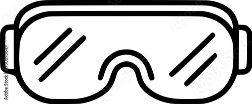 Minimalist and clean vector outline of a safety goggles. Perfect for educational designs, posters, presentations, websites, social media, and learning materials.