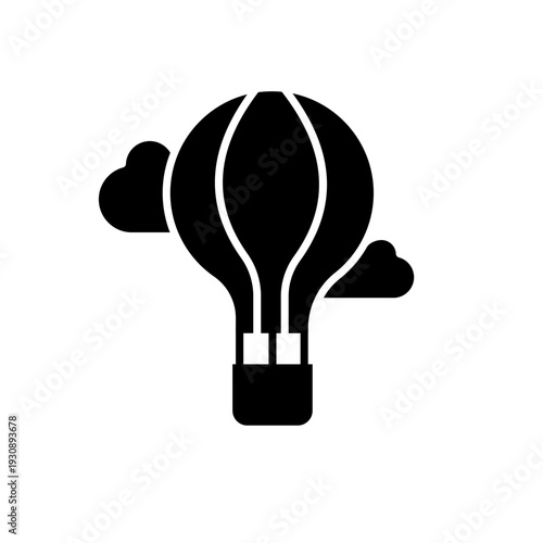 Hot air balloon flight, vector icon