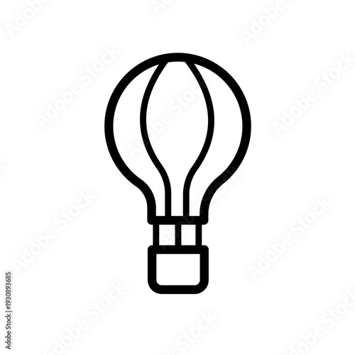 Hot air balloon flight, vector icon