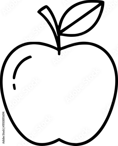 Minimalist and clean vector outline of an apple. Perfect for educational designs, posters, presentations, websites, social media, and learning materials.