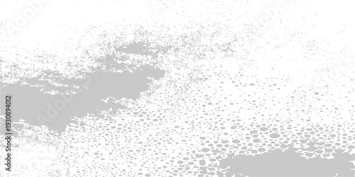 White abstract grunge background with distressed gray border texture and weathered halftone grain for vintage design